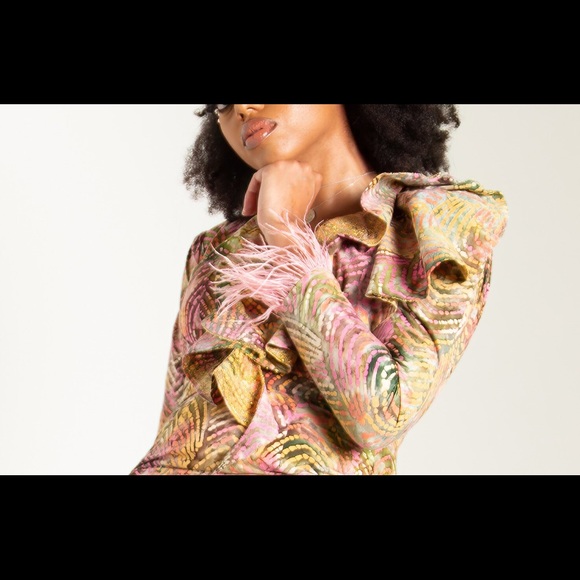 Ankara feather dress - Picture 1 of 3